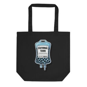 Fictional Tears Tote Bag, Book Lover Gift, Aesthetic Library Bag for Readers, Funny Bookish Merch, Bookworm Canvas Tote