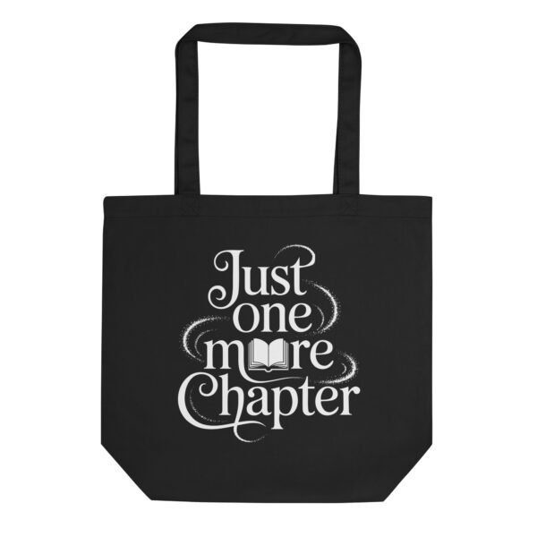 Fantasy Reader Tote Bag, Just One More Chapter, Dark Academia Book Bag, Bookish Gift for Fantasy Lovers, Elvish Calligraphy Library Tote