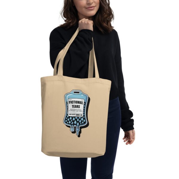 Fictional Tears Tote Bag, Book Lover Gift, Aesthetic Library Bag for Readers, Funny Bookish Merch, Bookworm Canvas Tote - Image 3