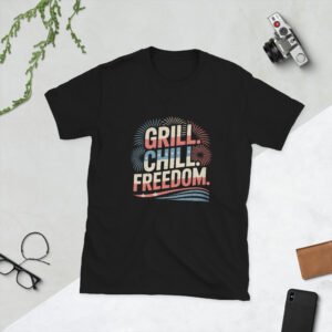 Grill Chill Freedom Retro 4th of July BBQ T-Shirt – Family Matching Tee