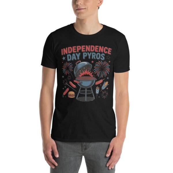 Independence Day BBQ T-Shirt for Young Adults – Fireworks Grill Diagram - Independence Day Pyros A - Image 2