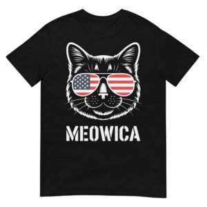 Meowica Cat Sunglasses T-Shirt – Funny Patriotic USA Cat Tee