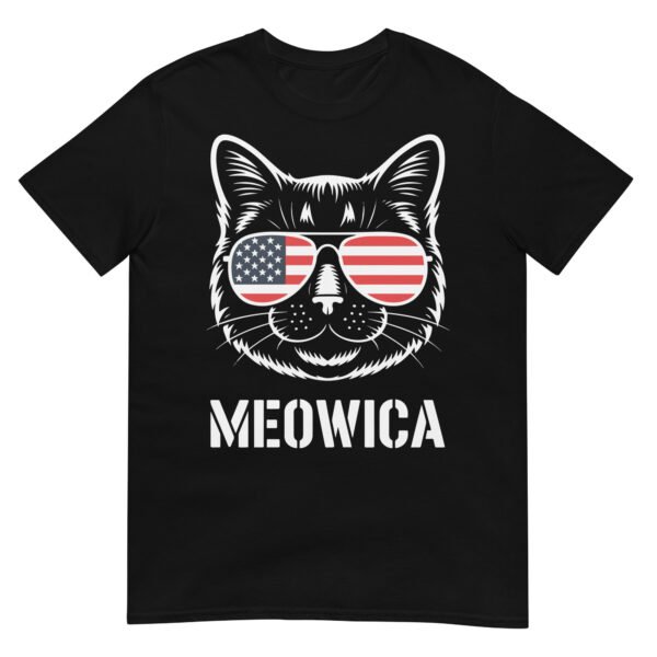 Meowica Cat Sunglasses T-Shirt – Funny Patriotic USA Cat Tee