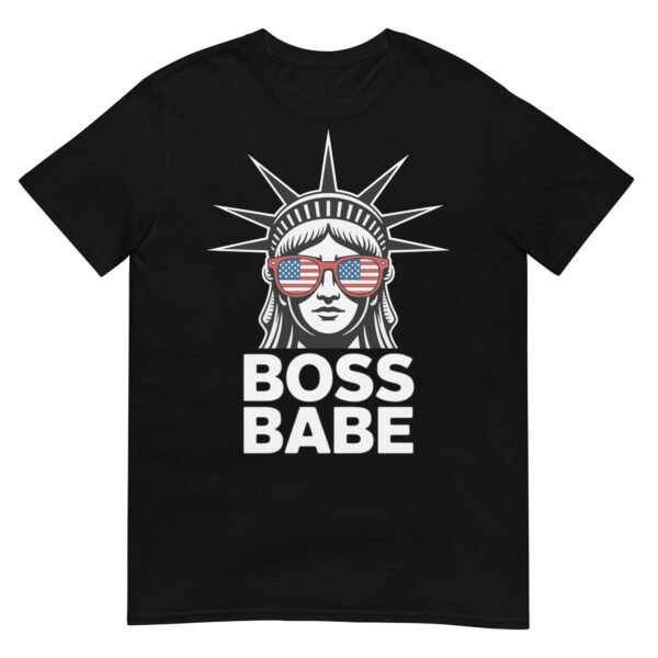 Boss Babe Liberty T-Shirt – Statue of Liberty with USA Sunglasses Tee - Image 2