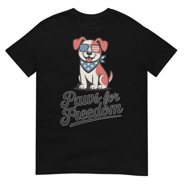 Paws for Freedom Patriotic Dog T-Shirt – Stars & Stripes Bandana Pup - Image 2