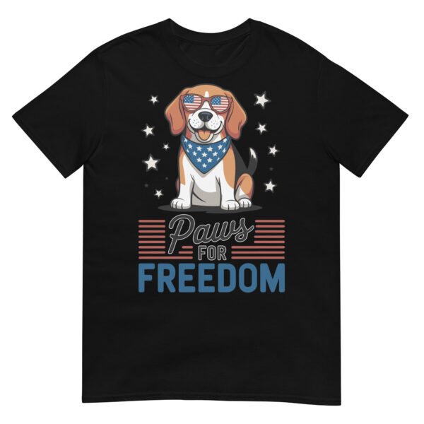 Paws for Freedom Beagle T-Shirt – Dog in Patriotic Shades - Image 2