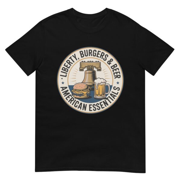 Liberty, Burgers & Beer T-Shirt – American Essentials Badge