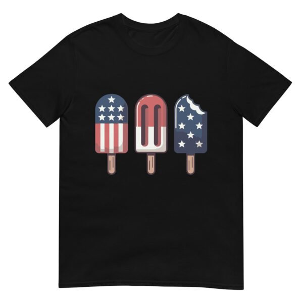 Patriotic Popsicle T-Shirt – Retro Ice Cream Trio in American Flag Colors