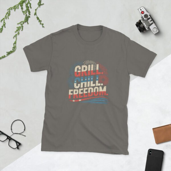 Grill Chill Freedom Retro 4th of July BBQ T-Shirt – Family Matching Tee - Image 10