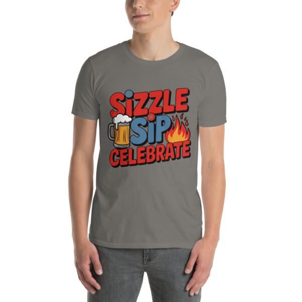 BBQ Beer Humor T-Shirt for Grill Enthusiasts – Mug & Flame Comic - Sizzle Sip Celebrate B - Image 11
