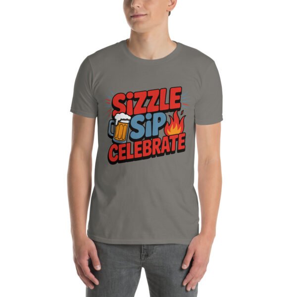 BBQ Beer Humor T-Shirt for Grill Enthusiasts – Mug & Flame Comic - Sizzle Sip Celebrate B - Image 12