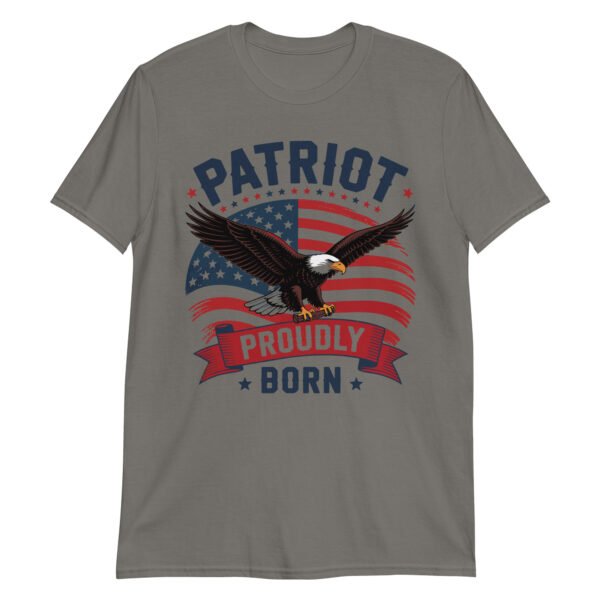 Patriotic Americana T-Shirt for Conservatives – Eagle & Flag Collage - Patriot Proudly Born B - Image 5