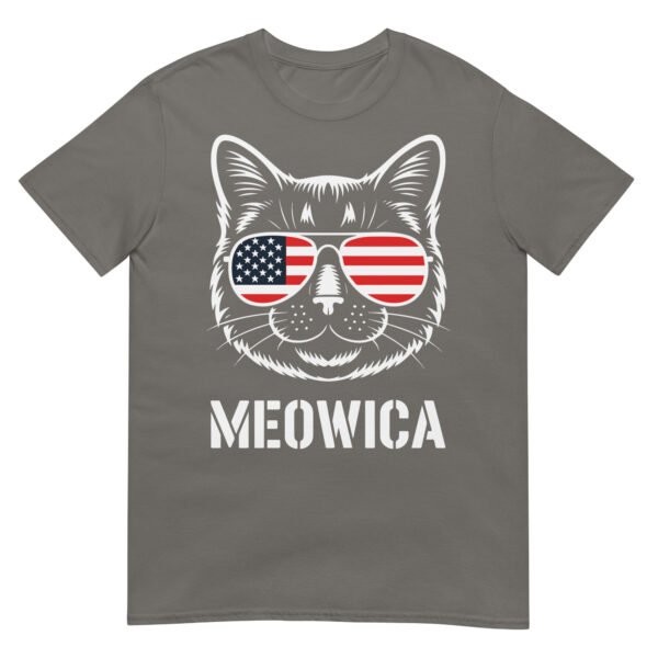 Meowica Cat Sunglasses T-Shirt – Funny Patriotic USA Cat Tee - Image 11