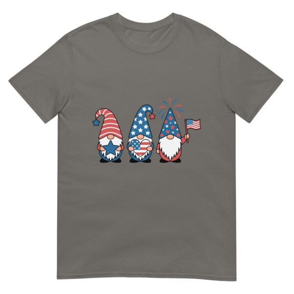Patriotic Gnome Trio T-Shirt – Cute USA Gnomes with Flag & Fireworks - Image 11