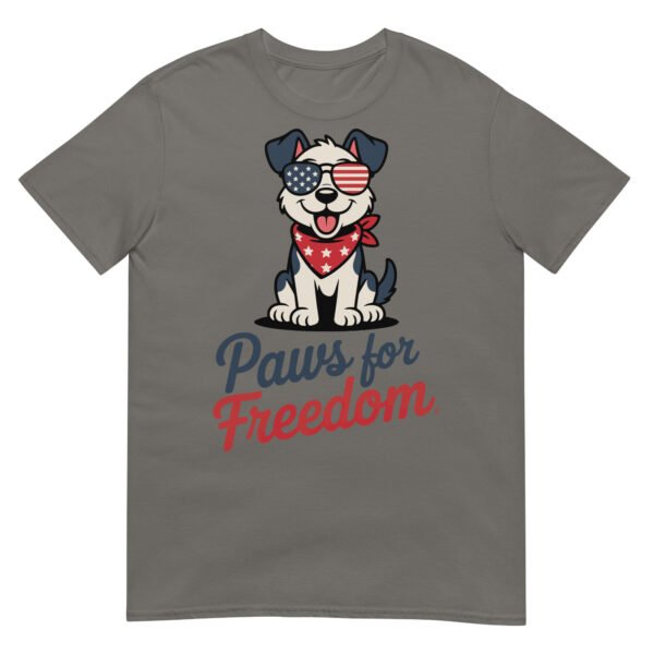 Paws for Freedom Red & White Pup T-Shirt – July 4th Dog Lover Gift - Image 11