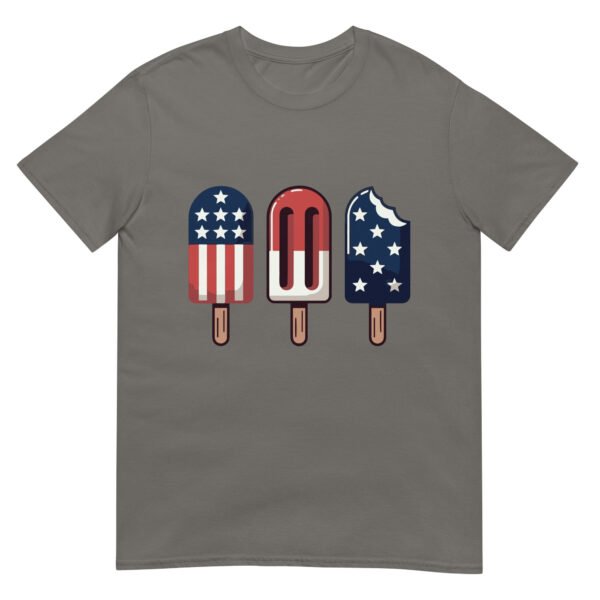 Patriotic Popsicle T-Shirt – Retro Ice Cream Trio in American Flag Colors - Image 11