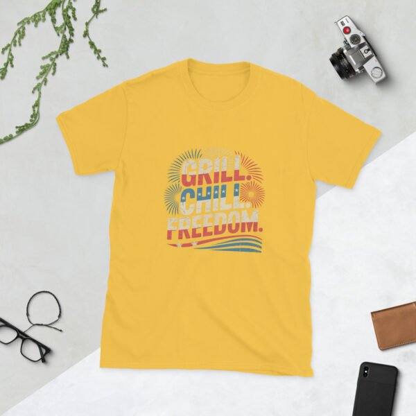 Grill Chill Freedom Retro 4th of July BBQ T-Shirt – Family Matching Tee - Image 14