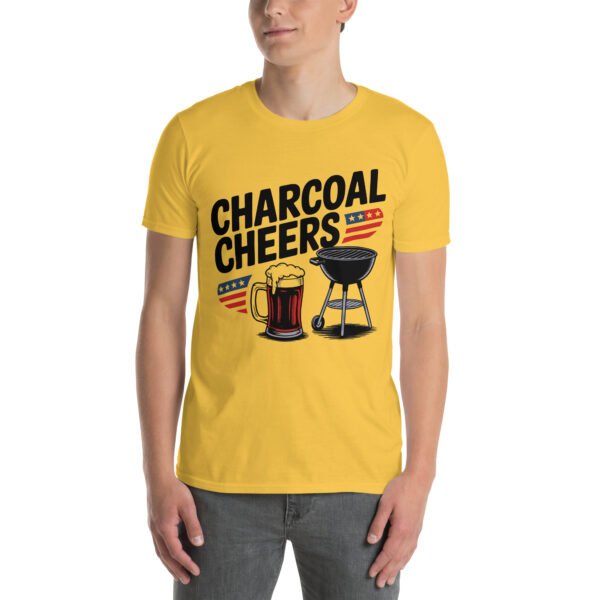 Grill and Beer Mug T-Shirt for Dads – Charcoal Sketch Collage - Charcoal Cheers C - Image 10