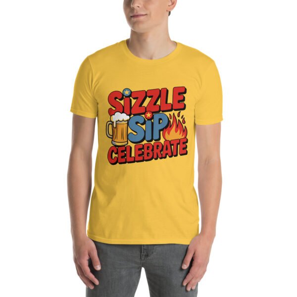 BBQ Beer Humor T-Shirt for Grill Enthusiasts – Mug & Flame Comic - Sizzle Sip Celebrate B - Image 15
