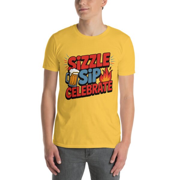BBQ Beer Humor T-Shirt for Grill Enthusiasts – Mug & Flame Comic - Sizzle Sip Celebrate B - Image 16