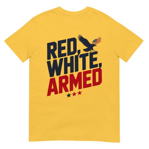 Military Bold T-Shirt for Veterans – Diagonal Eagle Silhouette - Red, White, Armed A - Image 10
