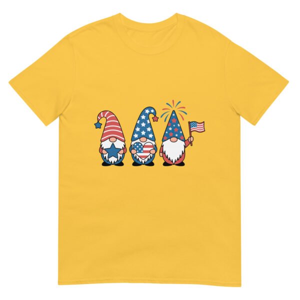 Patriotic Gnome Trio T-Shirt – Cute USA Gnomes with Flag & Fireworks - Image 15