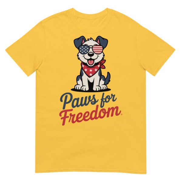 Paws for Freedom Red & White Pup T-Shirt – July 4th Dog Lover Gift - Image 15