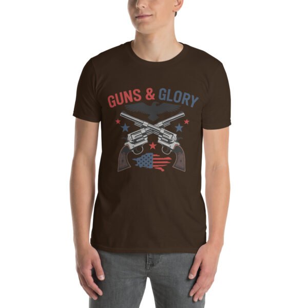 Guns & Glory T-Shirt for 2A Men – Eagle & Revolvers Silhouette Gun Style A - Image 2