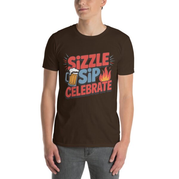BBQ Beer Humor T-Shirt for Grill Enthusiasts – Mug & Flame Comic - Sizzle Sip Celebrate B - Image 4