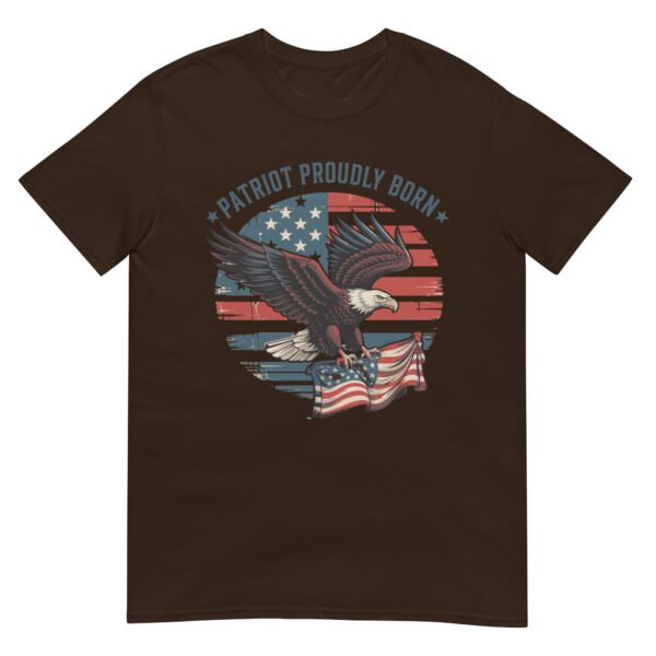 Patriotic Americana T-Shirt for Conservatives – Eagle & Flag Collage - Patriot Proudly Born A - Image 3