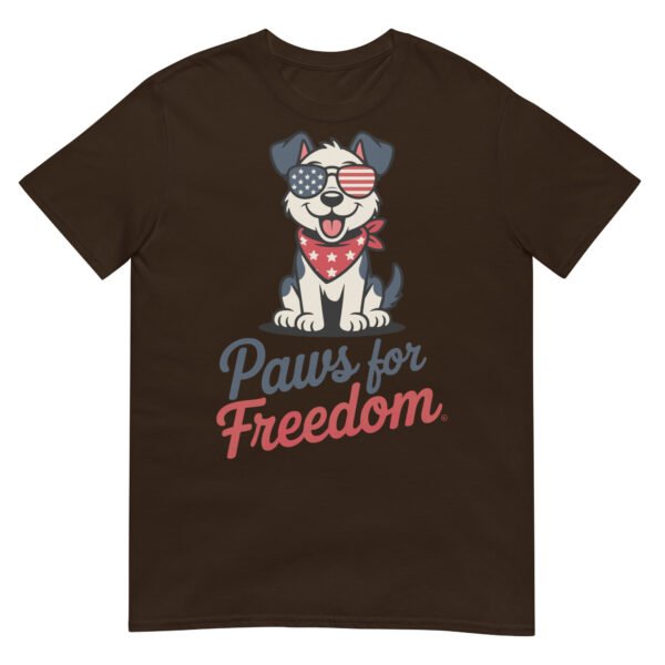 Paws for Freedom Red & White Pup T-Shirt – July 4th Dog Lover Gift - Image 4