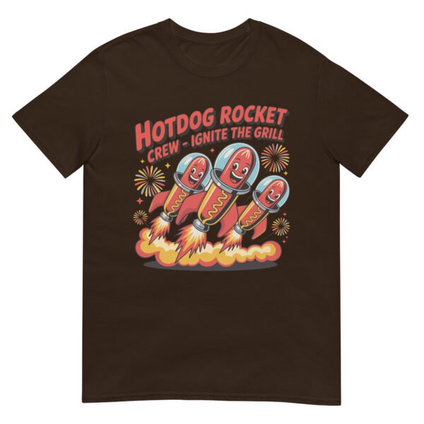 Hotdog Rocket Crew 2.0 T-Shirt – Retro Firework Launch Edition - Image 4