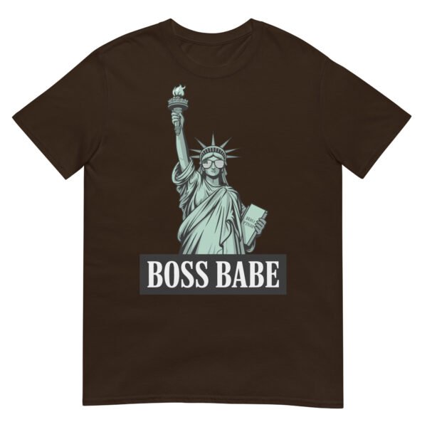 Boss Babe Liberty T-Shirt – Statue of Liberty with American Flag Sunglasses - Image 3