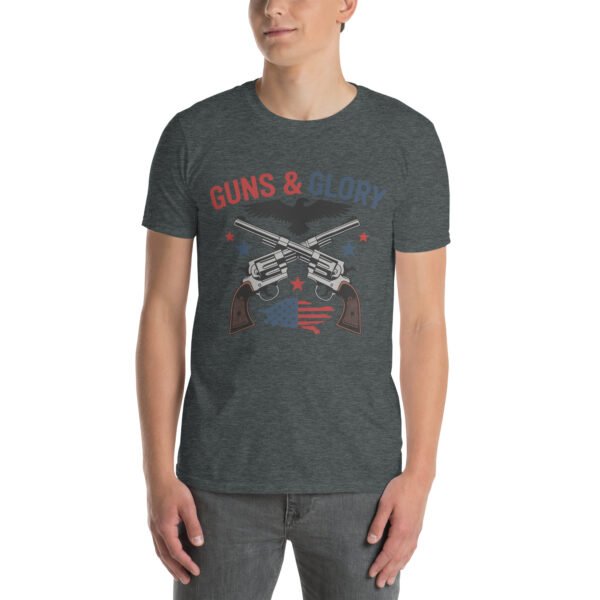 Guns & Glory T-Shirt for 2A Men – Eagle & Revolvers Silhouette Gun Style A - Image 4