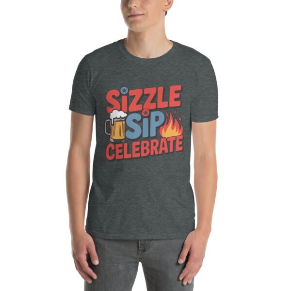 BBQ Beer Humor T-Shirt for Grill Enthusiasts – Mug & Flame Comic - Sizzle Sip Celebrate B - Image 5