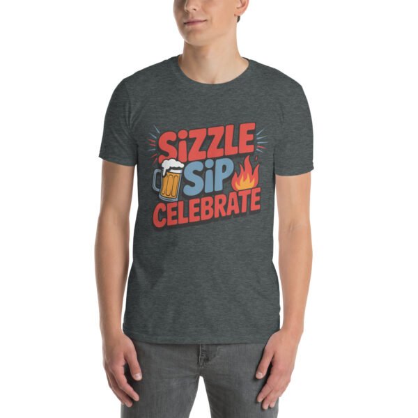 BBQ Beer Humor T-Shirt for Grill Enthusiasts – Mug & Flame Comic - Sizzle Sip Celebrate B - Image 6