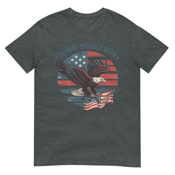 Patriotic Americana T-Shirt for Conservatives – Eagle & Flag Collage - Patriot Proudly Born A - Image 5