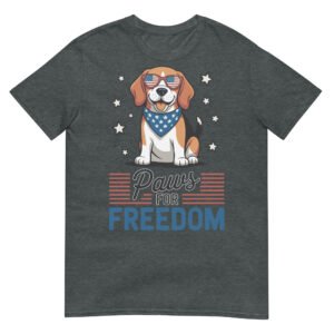Paws for Freedom Beagle T-Shirt – Dog in Patriotic Shades