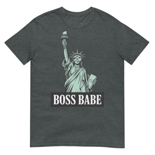 Boss Babe Liberty T-Shirt – Statue of Liberty with American Flag Sunglasses - Image 5