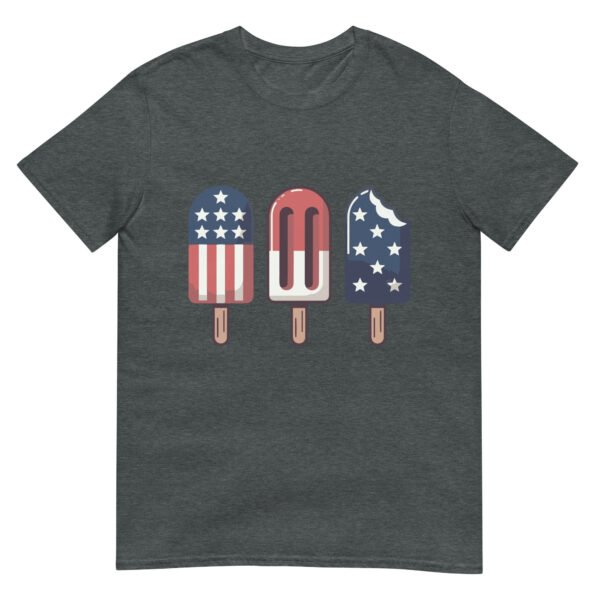 Patriotic Popsicle T-Shirt – Retro Ice Cream Trio in American Flag Colors - Image 5