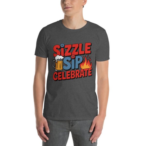 BBQ Beer Humor T-Shirt for Grill Enthusiasts – Mug & Flame Comic - Sizzle Sip Celebrate B - Image 7