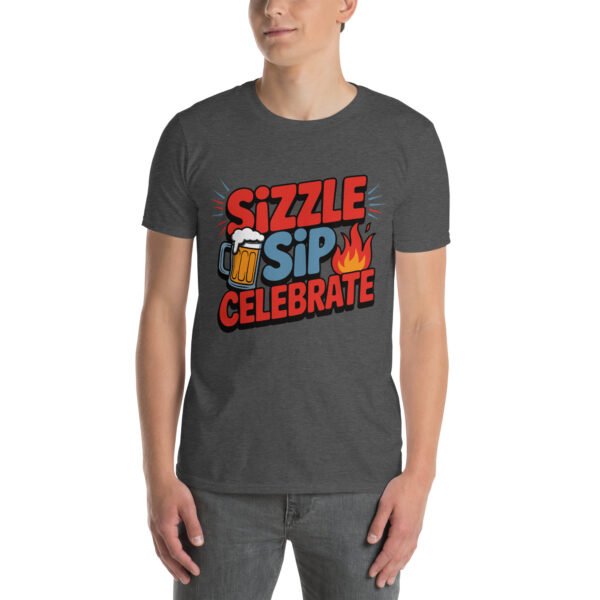 BBQ Beer Humor T-Shirt for Grill Enthusiasts – Mug & Flame Comic - Sizzle Sip Celebrate B - Image 8