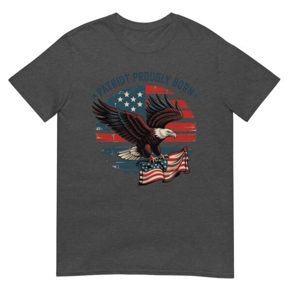 Patriotic Americana T-Shirt for Conservatives – Eagle & Flag Collage - Patriot Proudly Born A - Image 7
