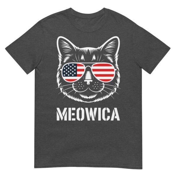Meowica Cat Sunglasses T-Shirt – Funny Patriotic USA Cat Tee - Image 7