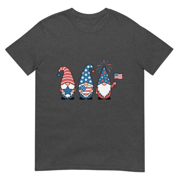 Patriotic Gnome Trio T-Shirt – Cute USA Gnomes with Flag & Fireworks - Image 7