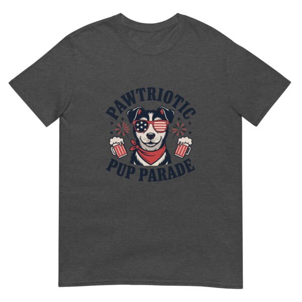 Pawtriotic Pup Parade T-Shirt – Funny Dog Beer Fireworks USA Tee - Image 3
