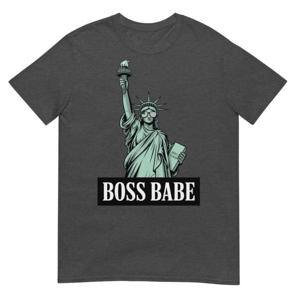 Boss Babe Liberty T-Shirt – Statue of Liberty with American Flag Sunglasses - Image 7