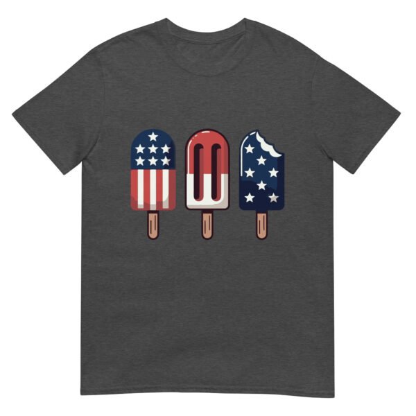 Patriotic Popsicle T-Shirt – Retro Ice Cream Trio in American Flag Colors - Image 7