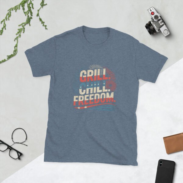 Grill Chill Freedom Retro 4th of July BBQ T-Shirt – Family Matching Tee - Image 12