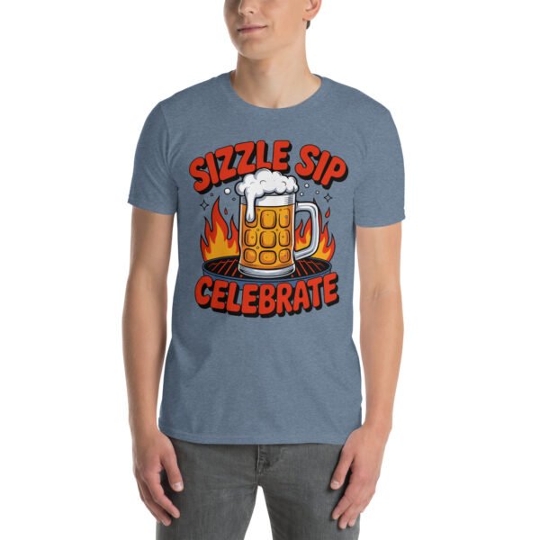 BBQ Beer Humor T-Shirt for Grill Enthusiasts – Mug & Flame Comic Sizzle Sip Celebrate Beer Cup - Image 12